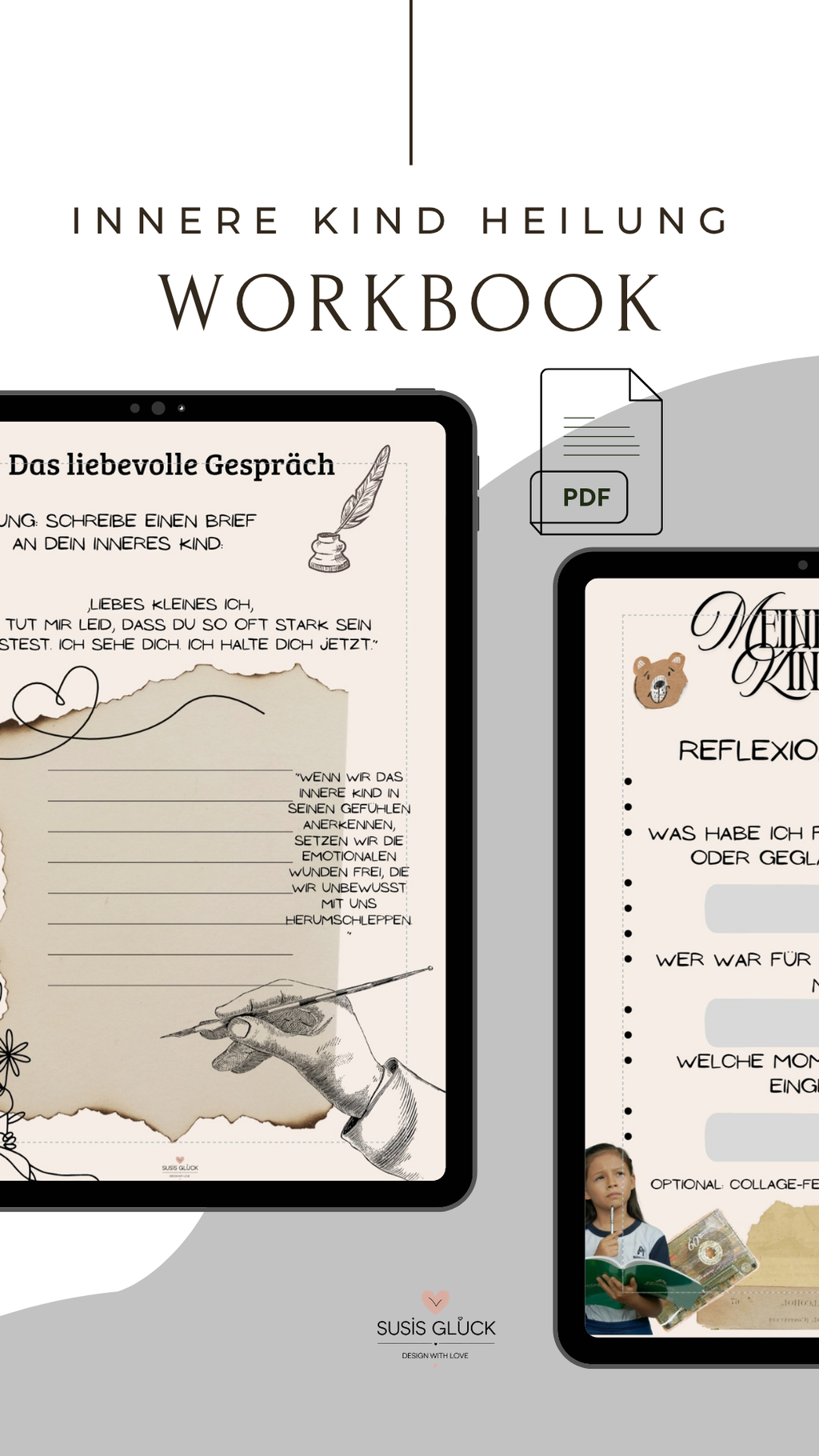 Heile dein inneres Kind – Mit Herz & Humor zu mehr Selbstmitgefühl | 12-seitiges Workbook als PDF-Download