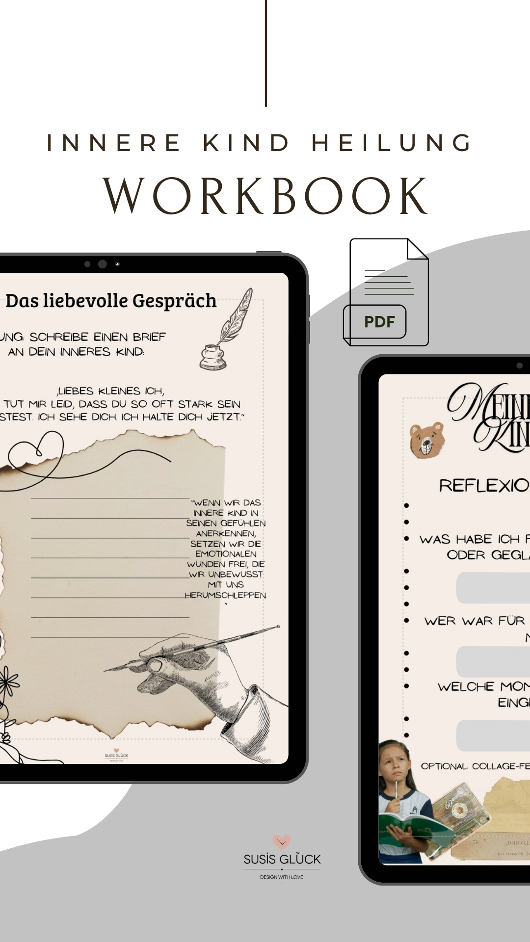 Heile dein inneres Kind – Mit Herz & Humor zu mehr Selbstmitgefühl | 12-seitiges Workbook als PDF-Download